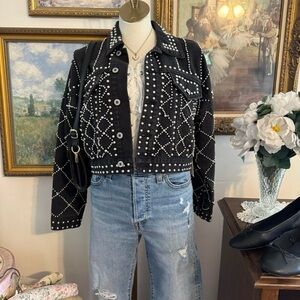 Black Studded Denim Jacket
